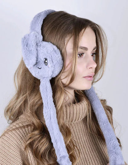 Bunny earmuffs with moving ears
