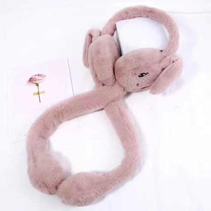 Bunny earmuffs with moving ears