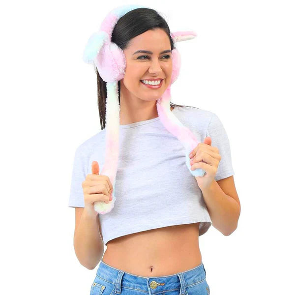 Bunny earmuffs with moving ears