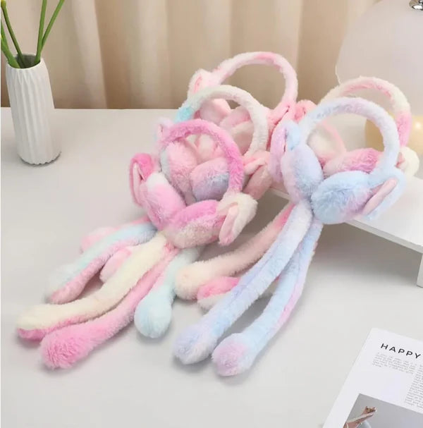 Bunny earmuffs with moving ears