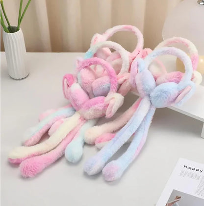 Bunny earmuffs with moving ears